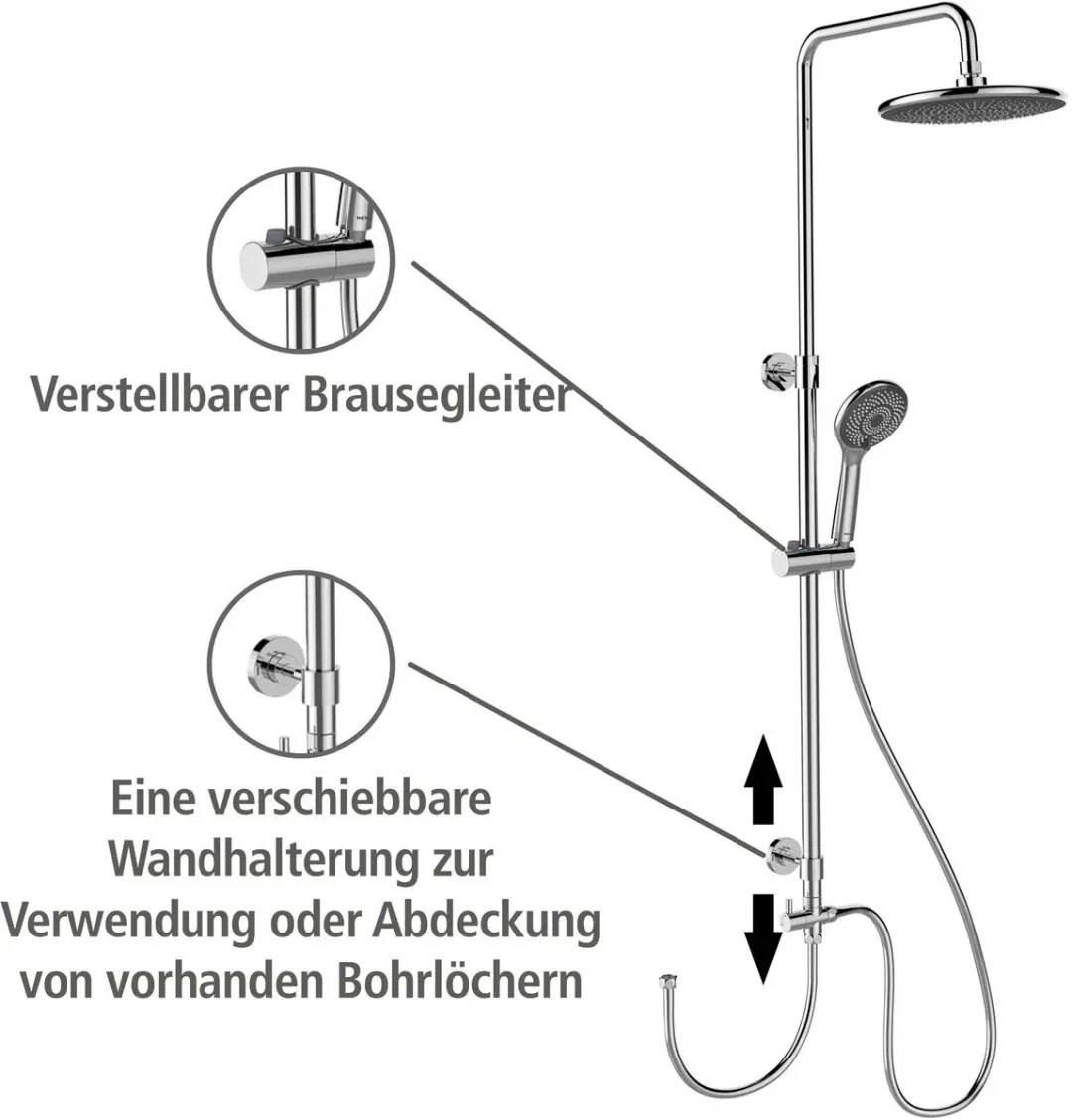 Wenko Doucheset Watersaving 25310100 - Chroom