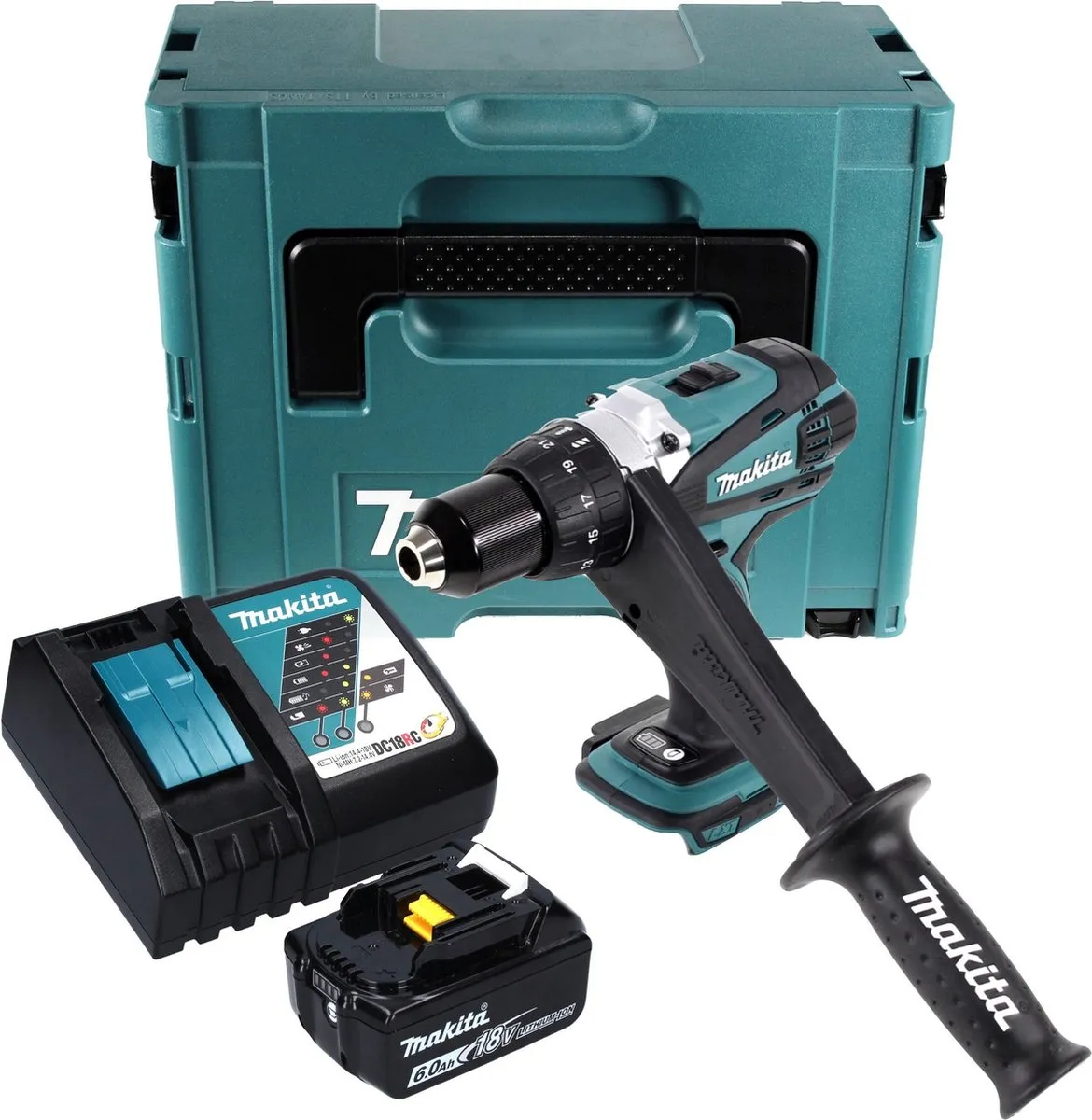 Makita DDF458 Accuboormachine 18V 91Nm - 21 standen - 1x 6.0Ah accu - afbeelding 4 van 5