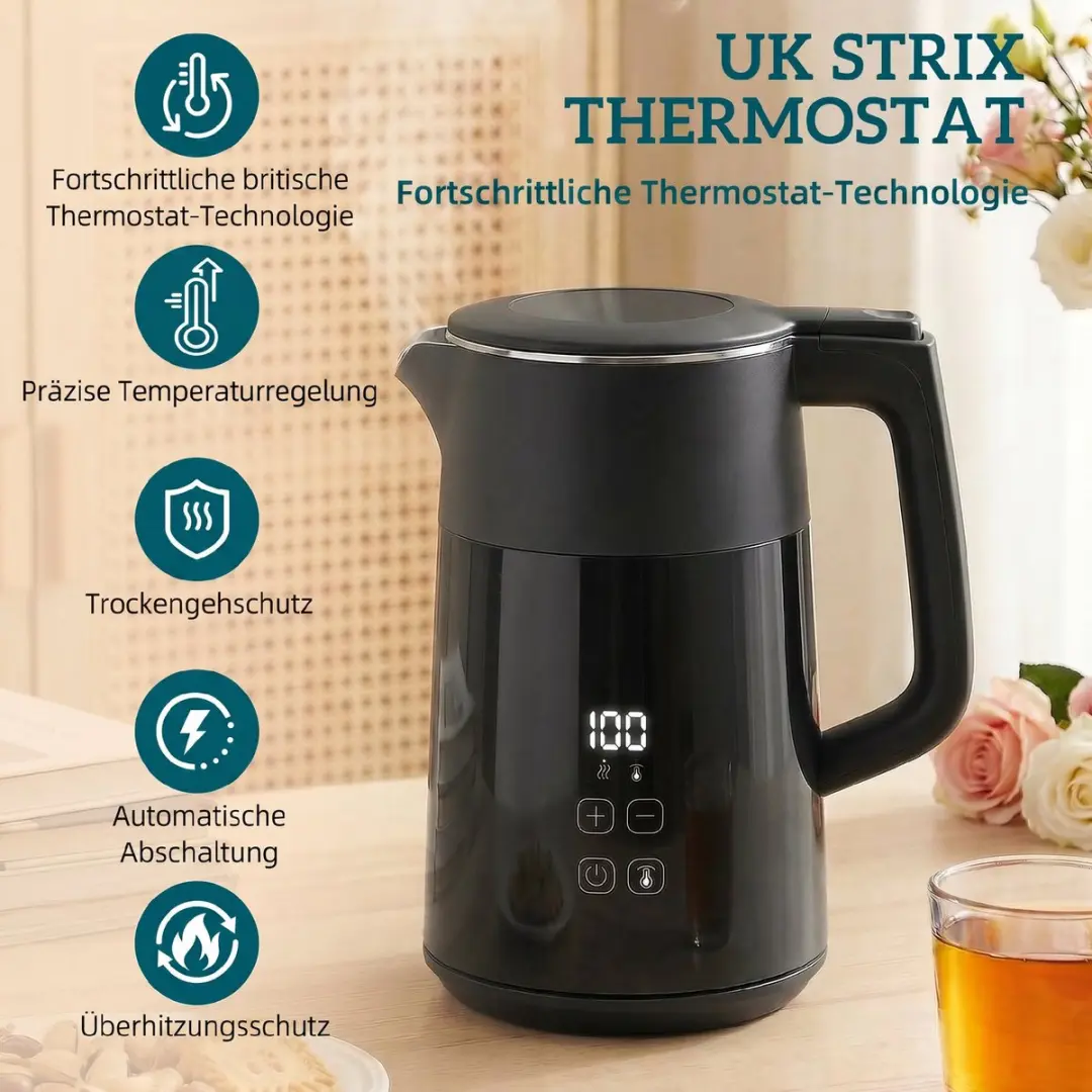 Homcom Waterkoker 1700ml 3000W - Zwart