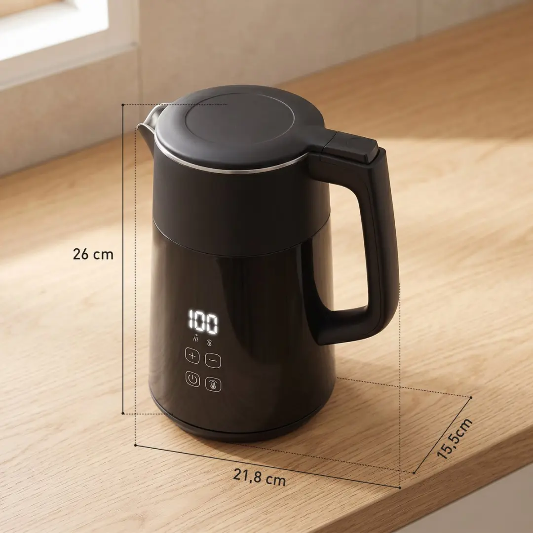 Homcom Waterkoker 1700ml 3000W - Zwart