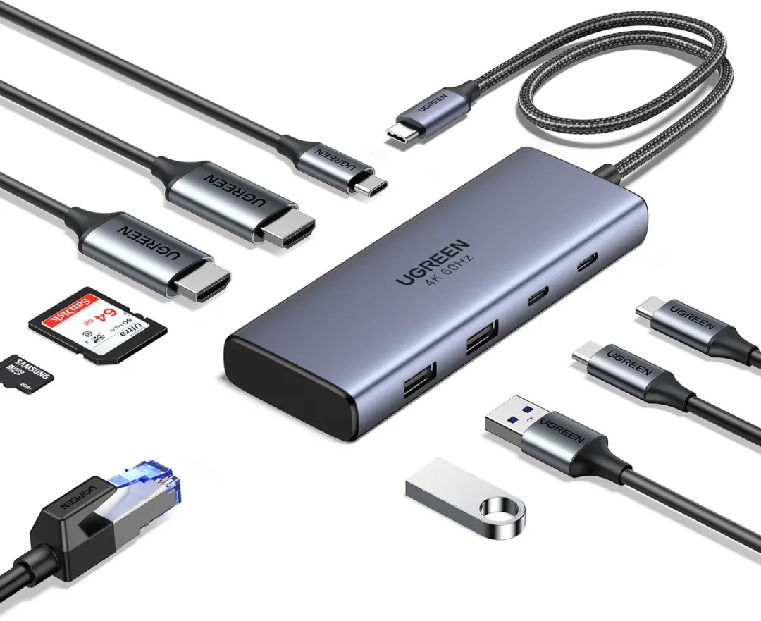 Ugreen 7-in-1 USB-C Hub CM498 - Grijs