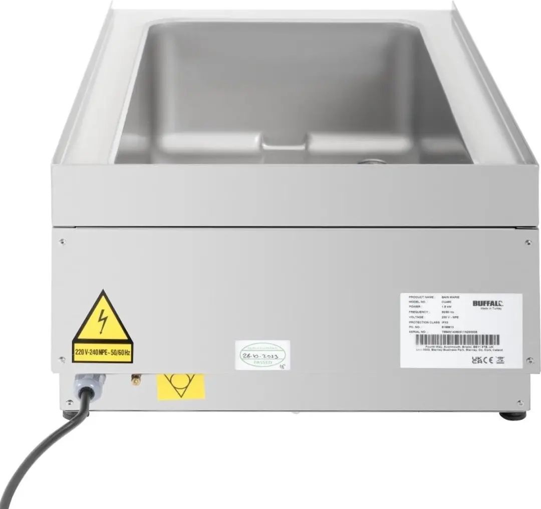 Buffalo 600 Serie Bain Marie CU480 - 1500W - Zilver