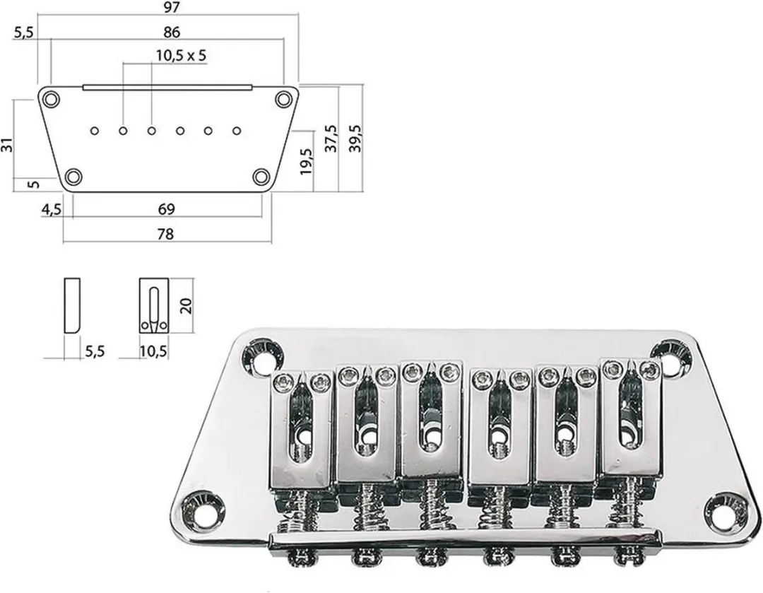 Boston B-1540-C Brug-Staartstuk 10,5mm
