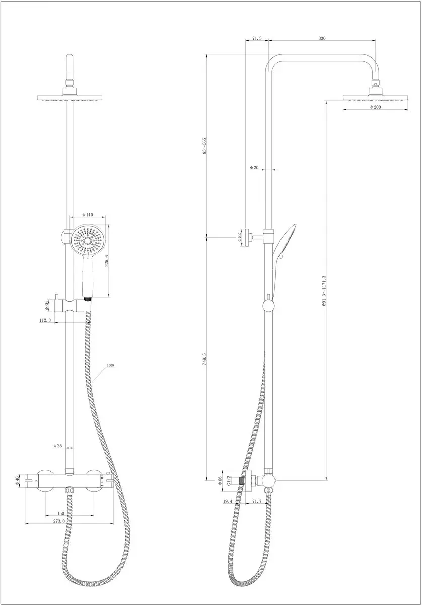 Wenko Young Eco Doucheset - Chroom - 5 standen - Ø20cm - afbeelding 6 van 6