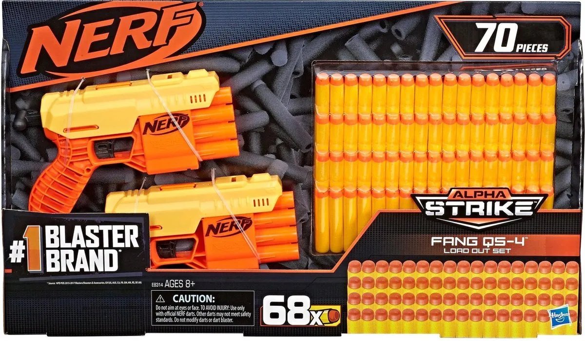 Nerf Alpha Strike Fang QS-4 Load Out Set - Geel/Oranje