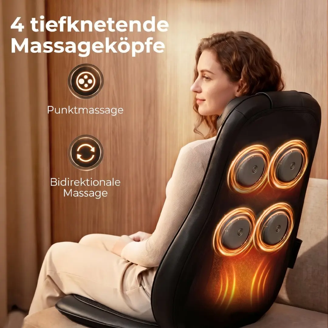 Homcom Neck Back Massager Leder - 105x45x10cm Zwart