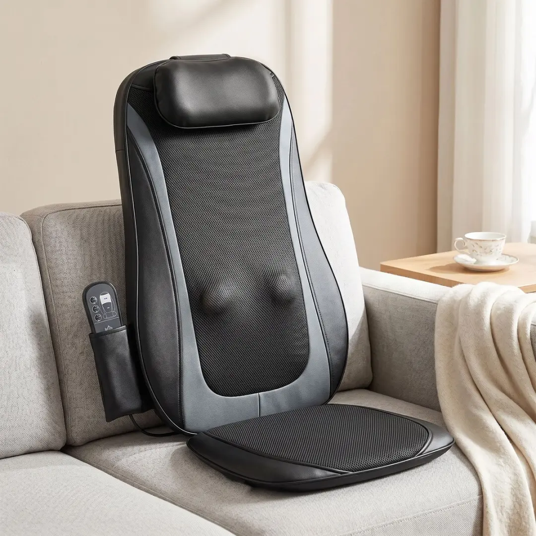 Homcom Neck Back Massager Leder - 105x45x10cm Zwart
