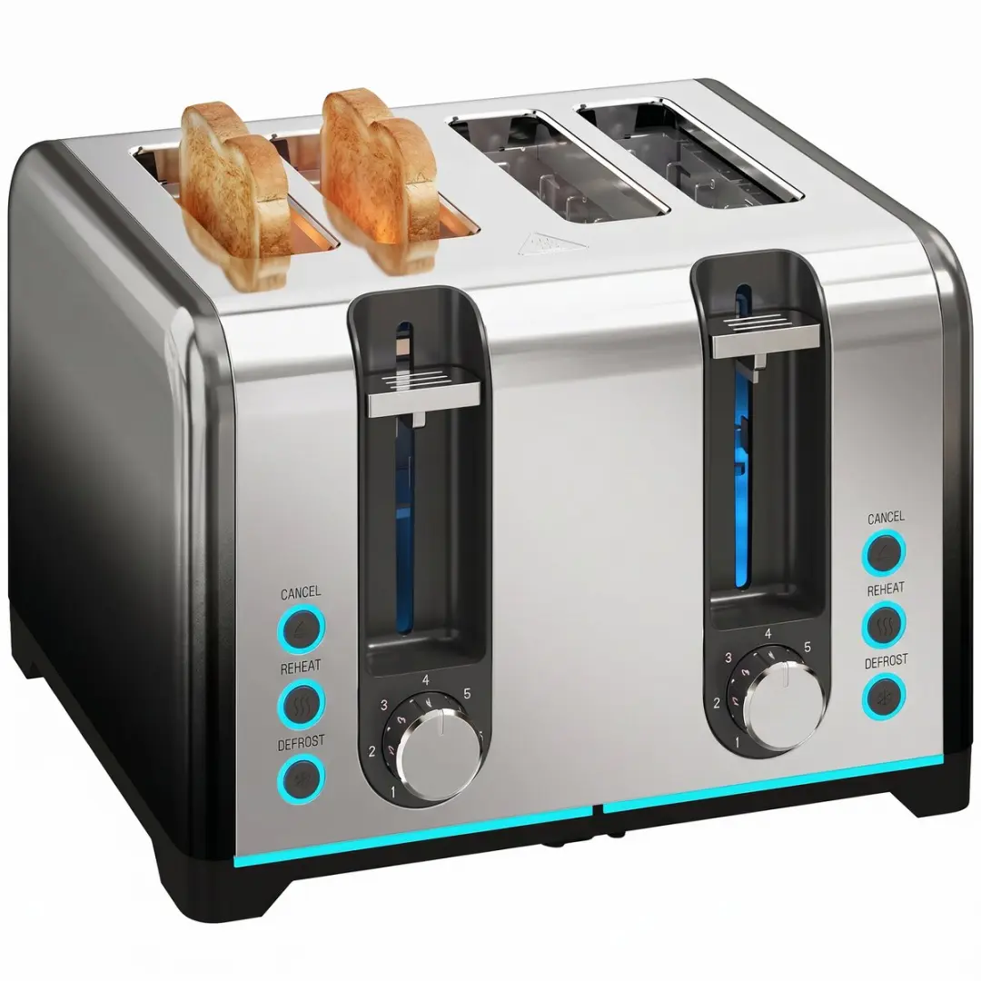 Homcom 4-sleuven Broodrooster 1860W