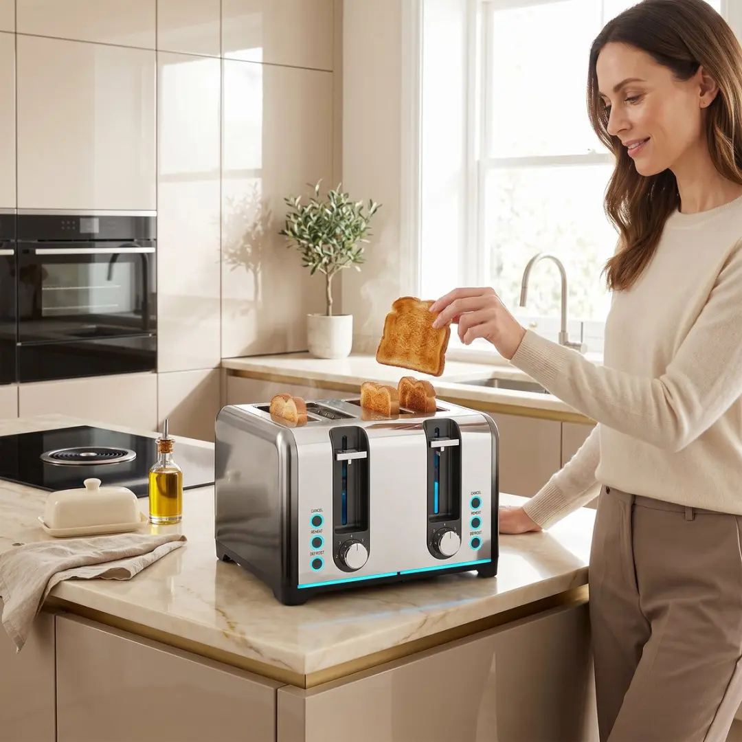 Homcom 4-sleuven Broodrooster 1860W - Zwart
