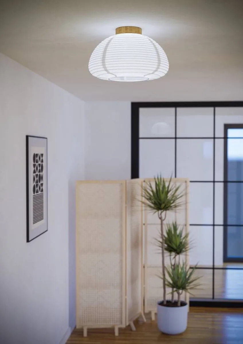 Eglo Summerhill Plafondlamp E27 - Ø40cm - Wit/Bruin - afbeelding 6 van 6
