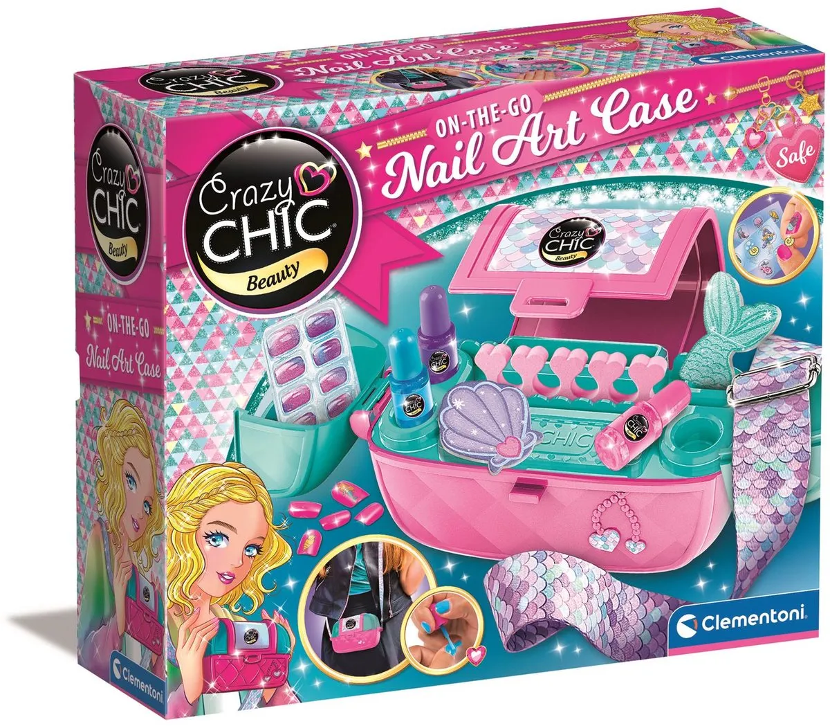 Clementoni Crazy Chic Nail Art Case - Nagellakset 27ml - Multikleur