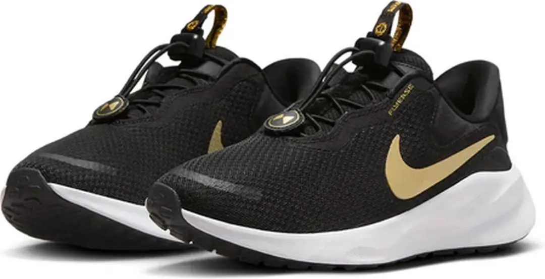 Nike Revolution 7 Easy On FN7999-02 - Dames Schoenen 40 - Zwart/Wit/Goud