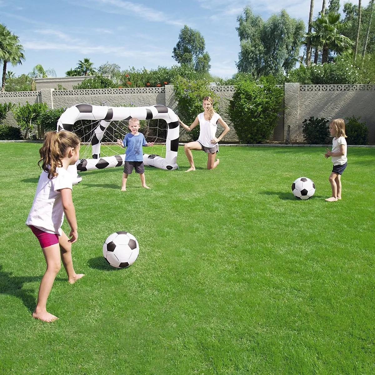 Bestway Opblaasbaar Voetbaldoel - Wit/Zwart