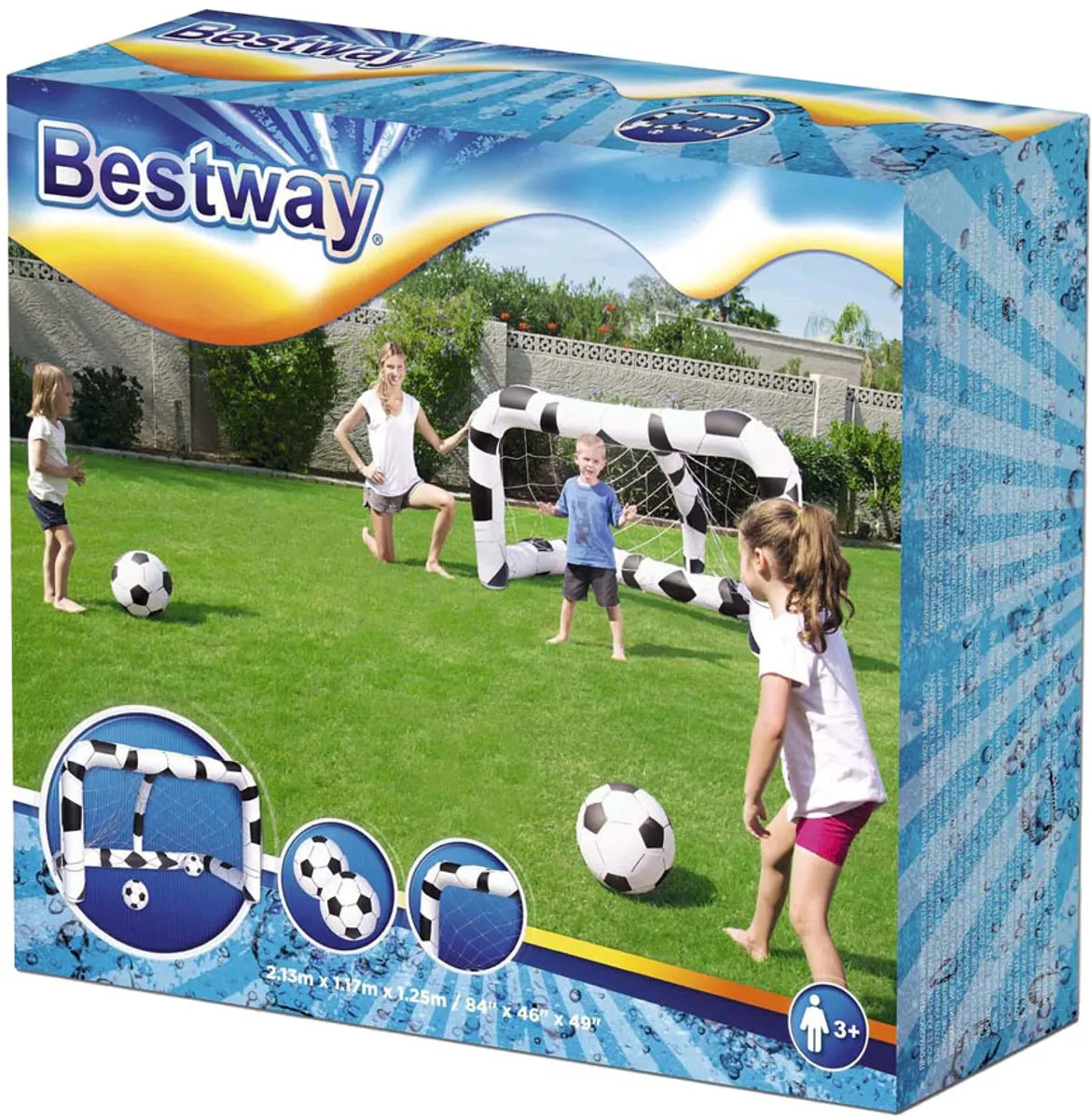 Bestway Opblaasbaar Voetbaldoel - Wit/Zwart