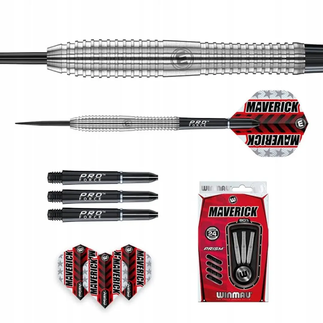 Winmau Maverick 24g Wolfraamdarts - 3 Stuks - Zilver