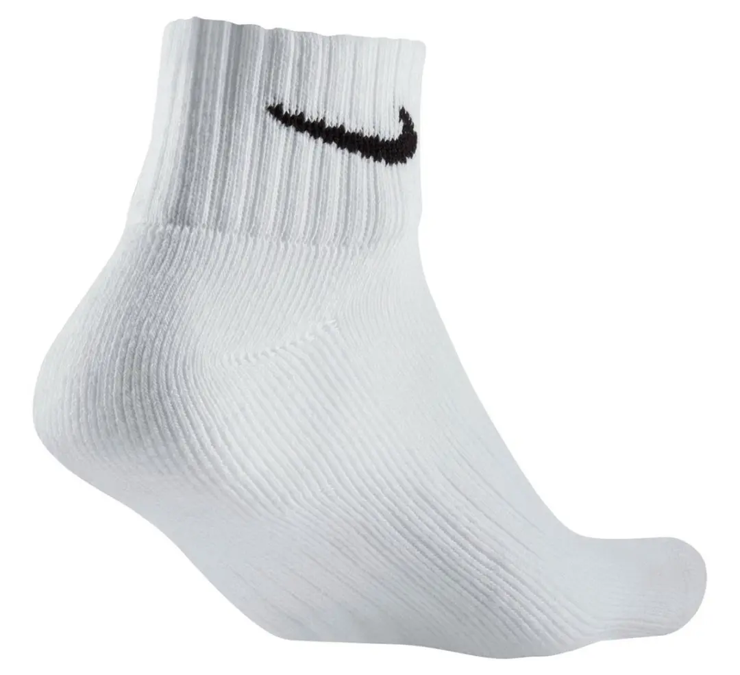 Nike Value Cotton Cushion Quarter Sportsokken 42-46 - 3 Paar - Wit/Zwart