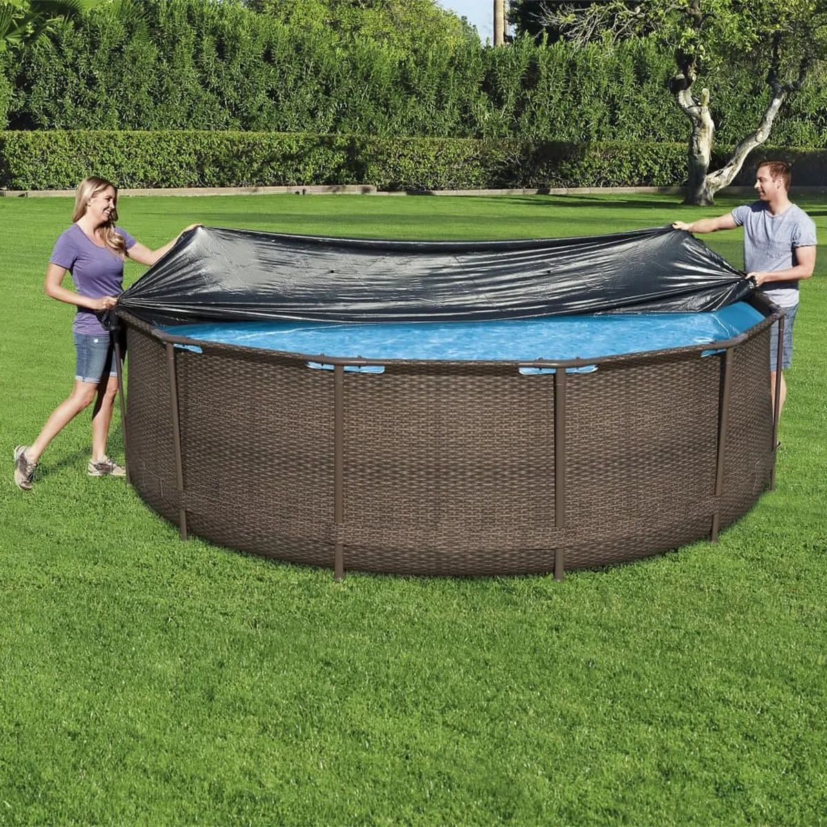 Bestway Zwembad Afdekzeil 366cm - Zwart - afbeelding 6 van 6