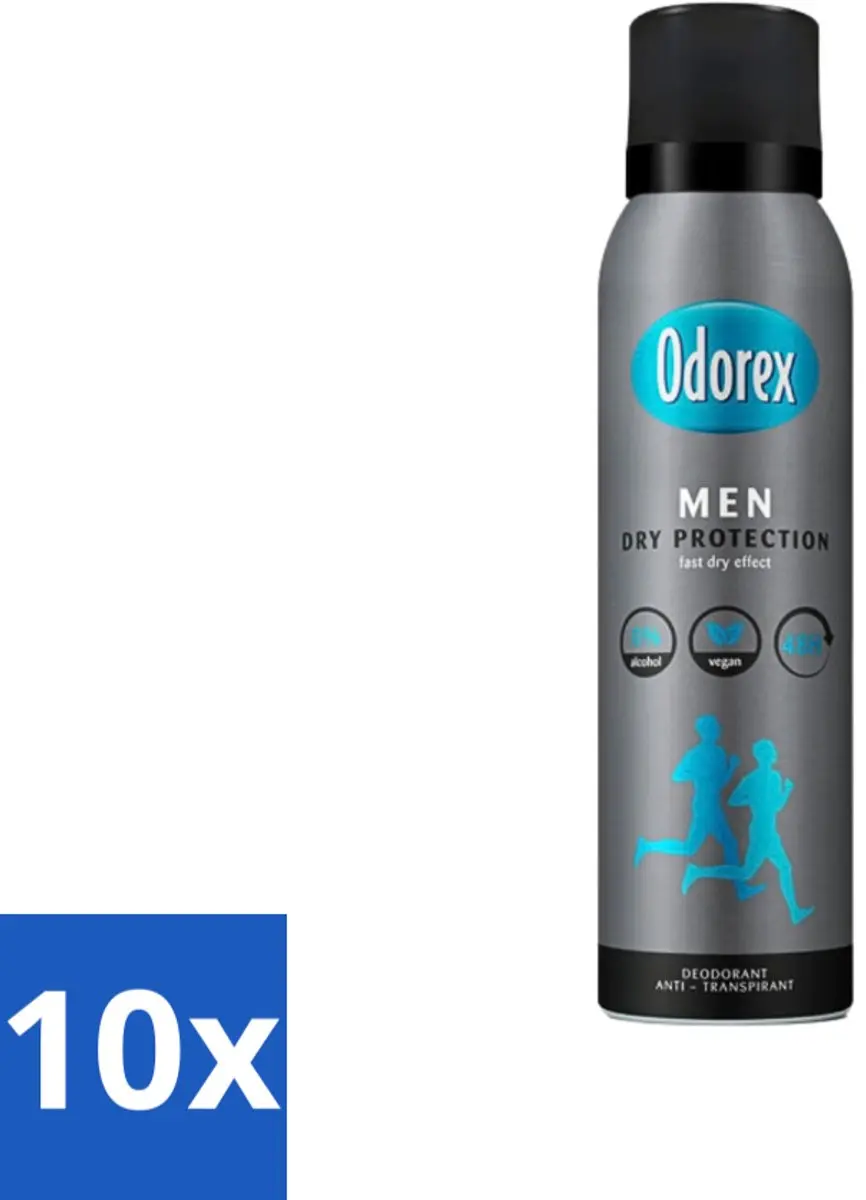 Odorex Men Deodorant Spray Dry Protection 150ml - 10 Stuks