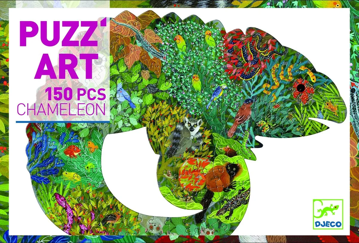 Djeco Puzz'Art Kameleon Puzzel - 10 Stuks - Meerkleurig