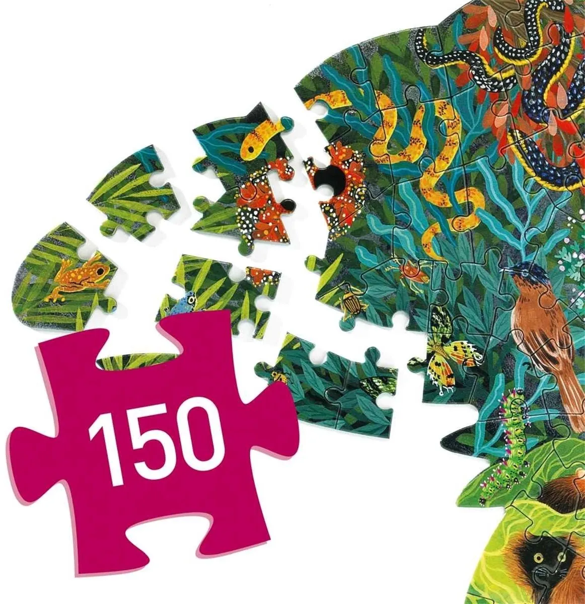 Djeco Puzz'Art Kameleon Puzzel - 10 Stuks - Meerkleurig