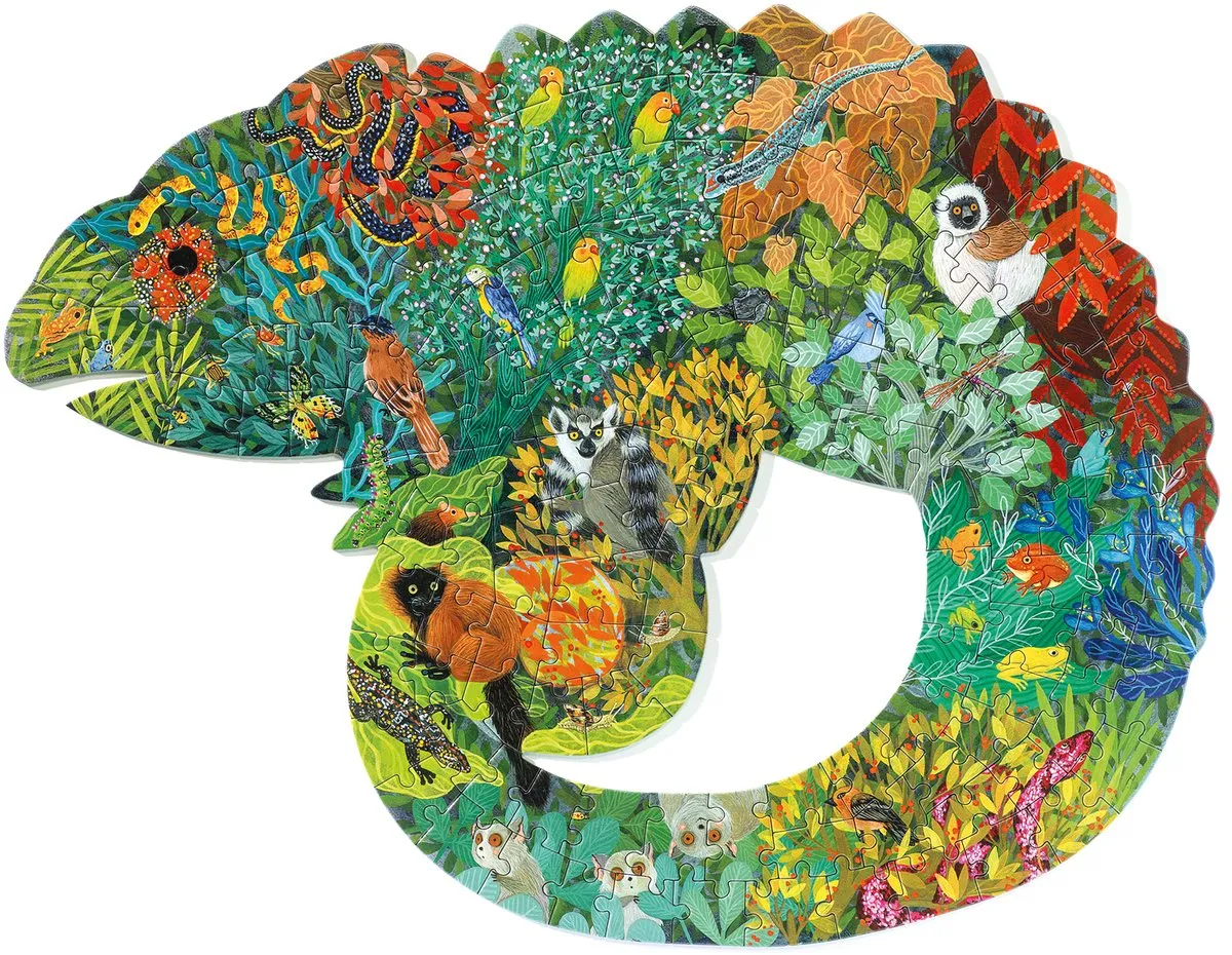 Djeco Puzz'Art Kameleon Puzzel - 10 Stuks - Meerkleurig