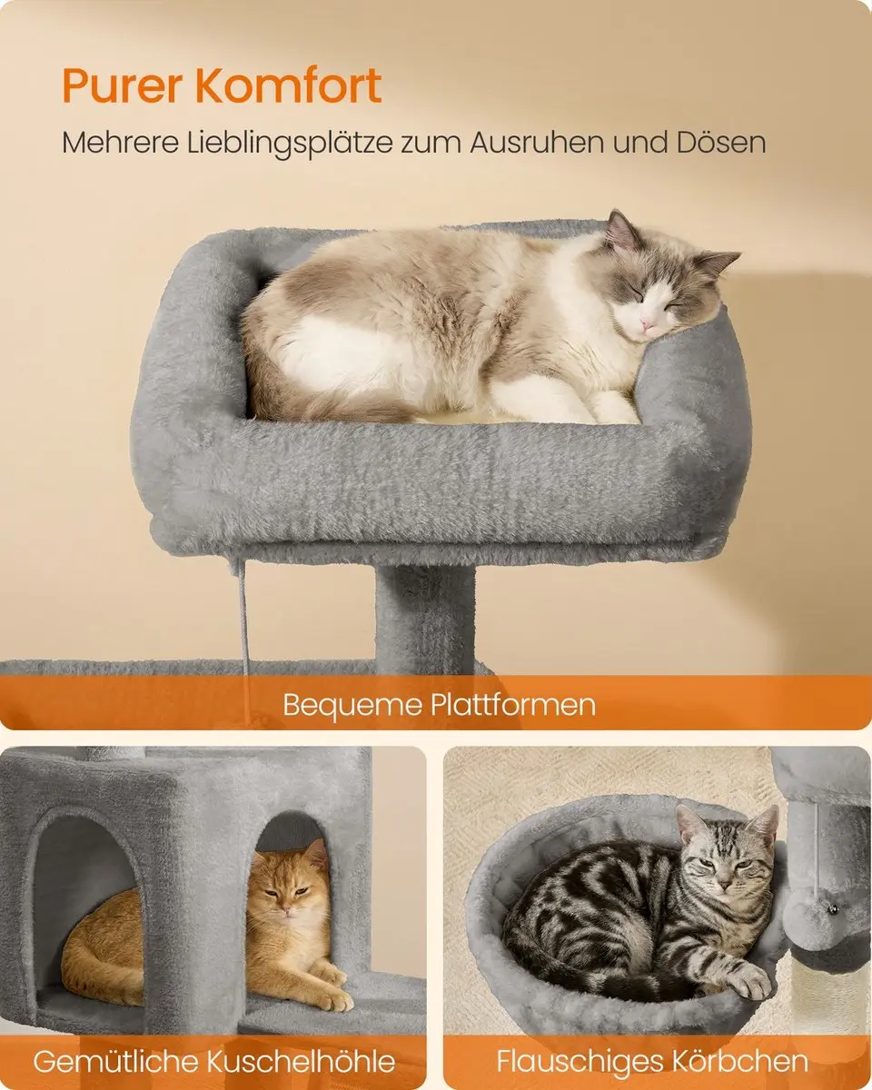 Songmics Krabpaal 136cm - Blauw - 3 Platforms - afbeelding 6 van 6