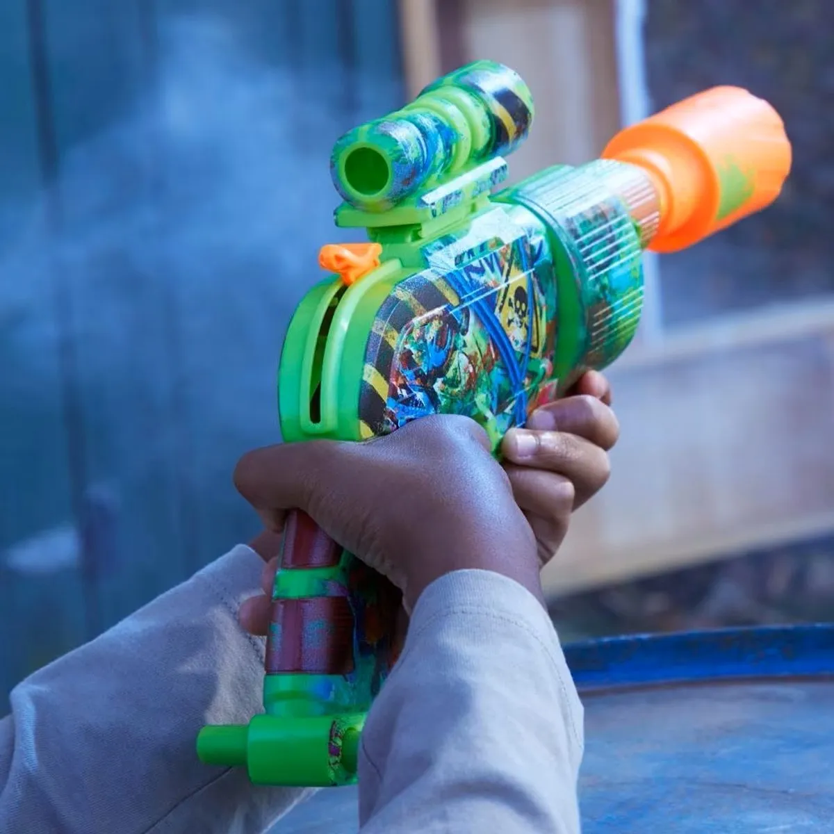 Nerf Zombie Driller Blaster F8960 - 16 Elite-darts - Groen