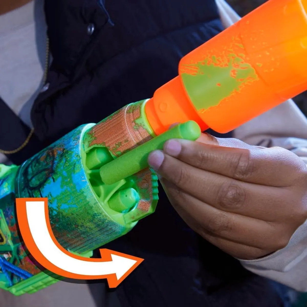 Nerf Zombie Driller Blaster F8960 - 16 Elite-darts - Groen - afbeelding 6 van 6