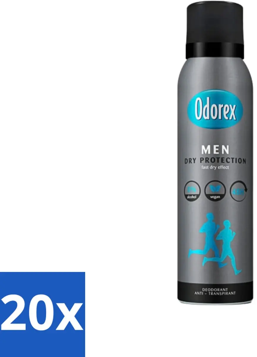Odorex Men Deodorant Spray Dry Protection 150ml - 20 Stuks