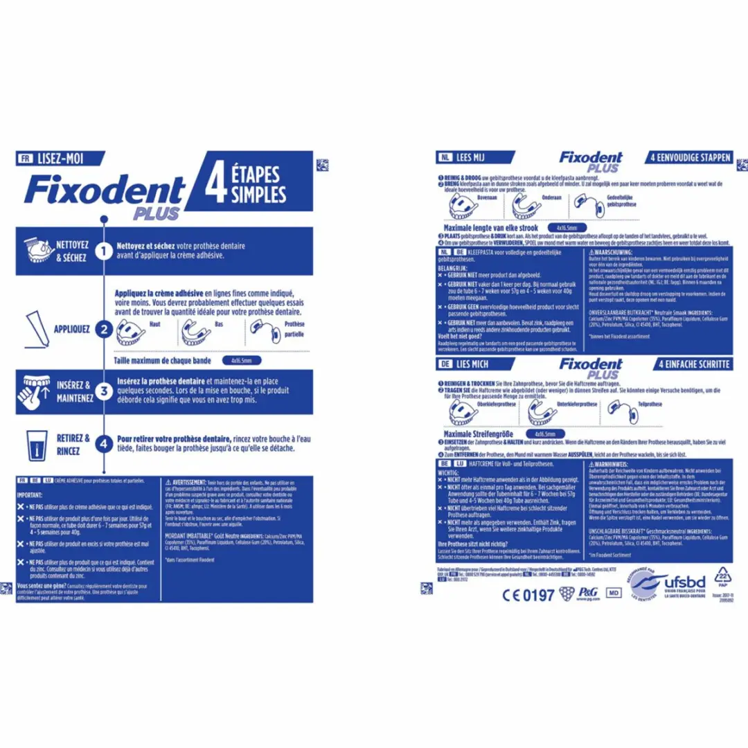 Fixodent Kleefpasta Plus Dual Power 200g - 5 Stuks