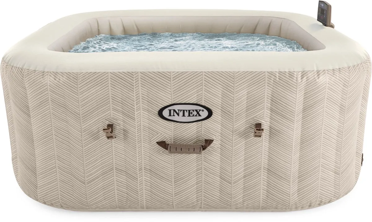 Intex 4-Person Chevron Deluxe Square Bubble Spa Set 28446NP