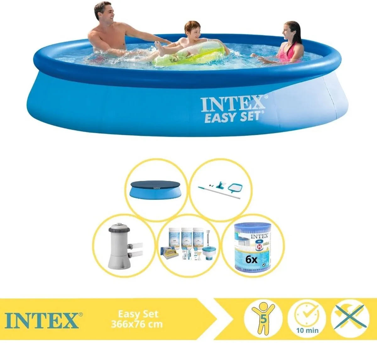 Intex Easy Set 28130NP Opblaaszwembad 366x76cm