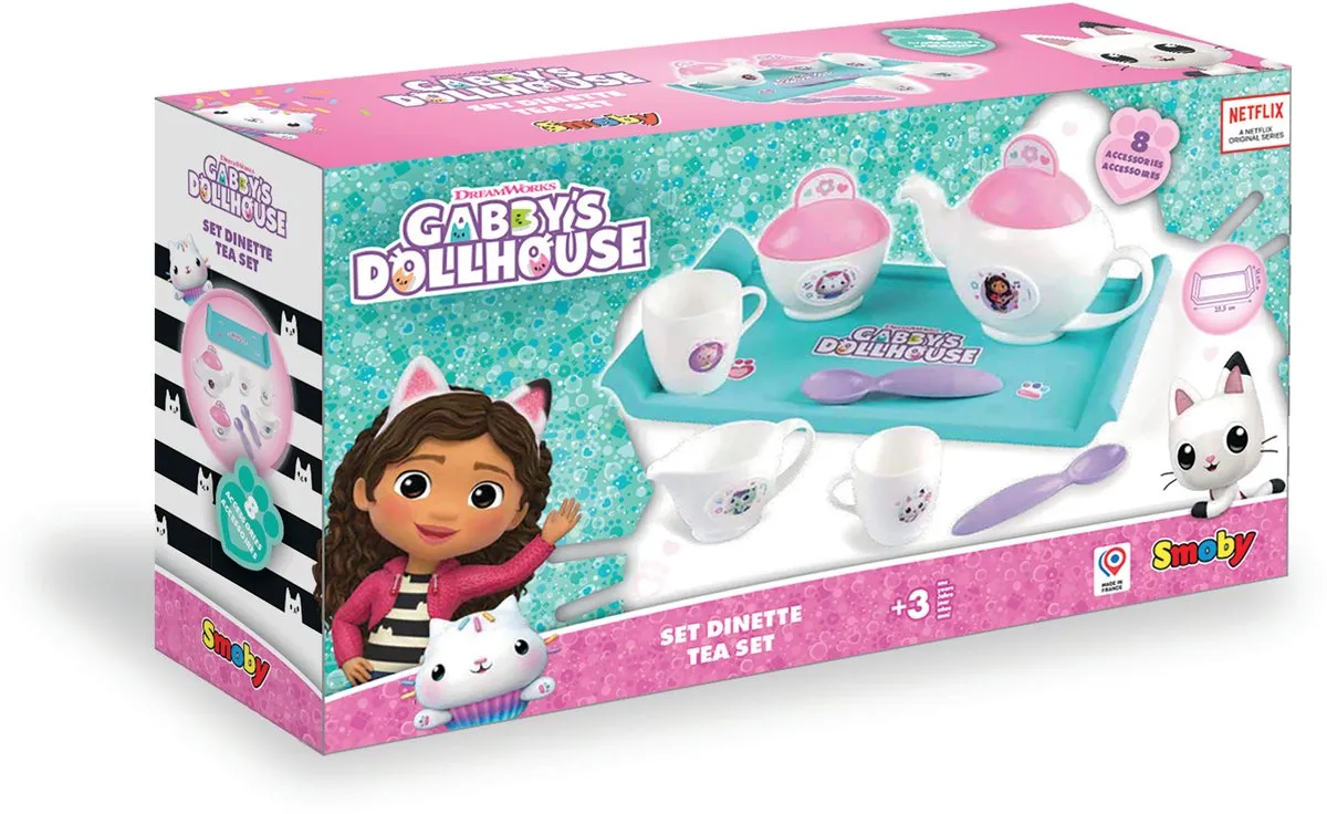 Smoby Gabby's Dollhouse Thee-Set - Groen/Blauw/Wit/Roz
