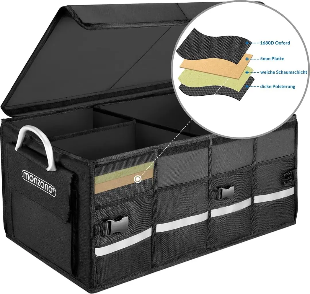 Monzana Kofferbak Organizer 63L - Zwart - afbeelding 2 van 4