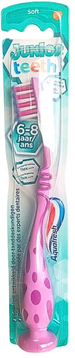 Aquafresh Junior Teeth Tandenborstel 6-8 Jaar - 7 Stuks - Paars