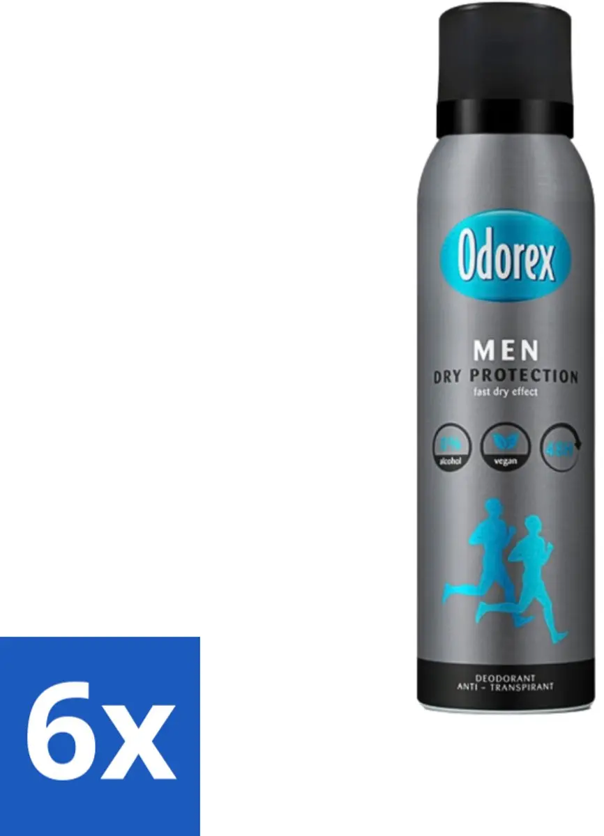 Odorex Men Deospray Dry Protection 150ml - 6 Stuks