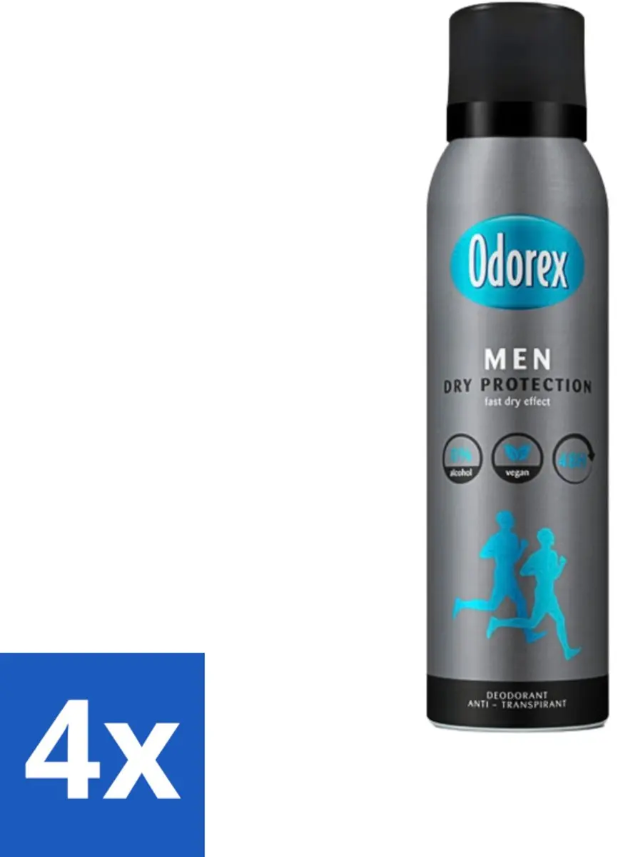 Odorex Men Deospray Dry Protection 150ml - 4 Stuks