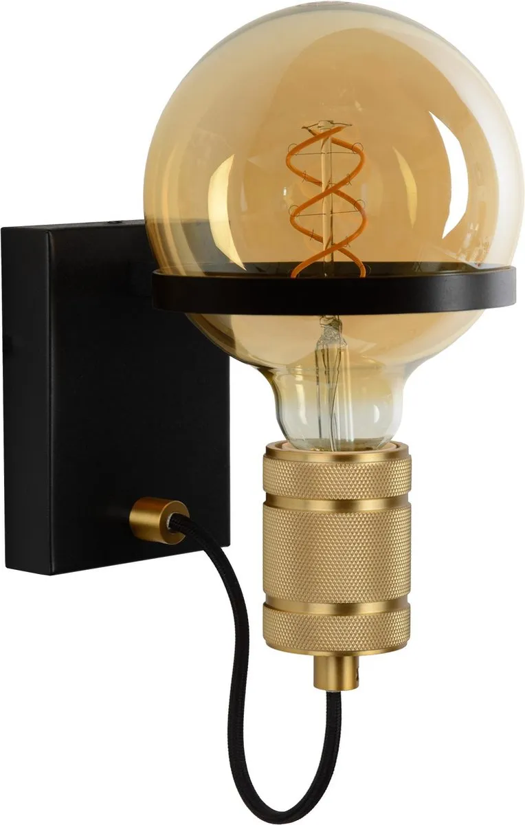 Lucide Ottelien Wandlamp Ø17,7cm - Zwart