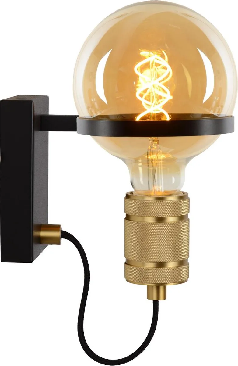 Lucide Ottelien Wandlamp Ø17,7cm - Zwart