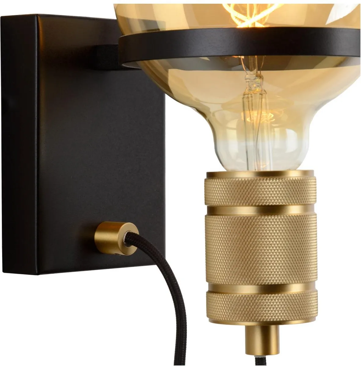 Lucide Ottelien Wandlamp Ø17,7cm - Zwart
