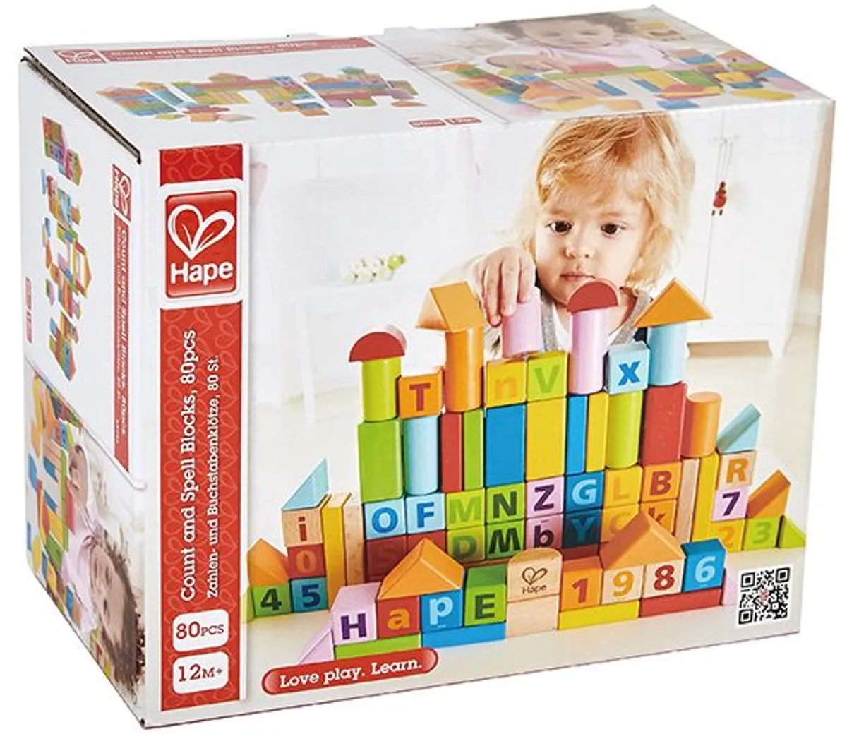 Hape Houten Blokken Cijfers & Letters 81-delig - Multicolor