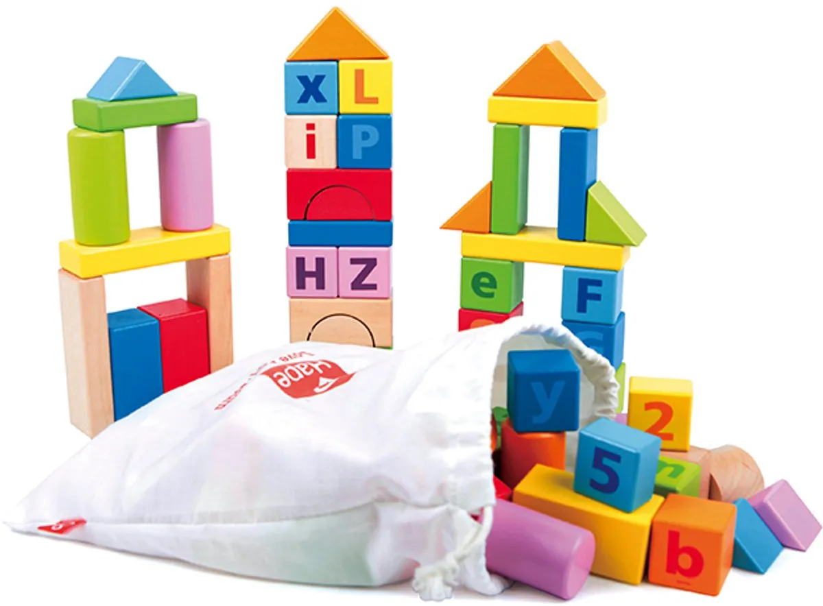 Hape Houten Blokken Cijfers & Letters 81-delig