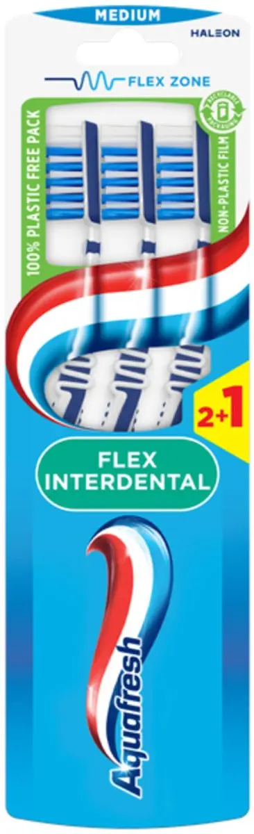 Aquafresh Flex Interdental Tandenborstels - 9 Stuks (3x3) - Donkerblauw