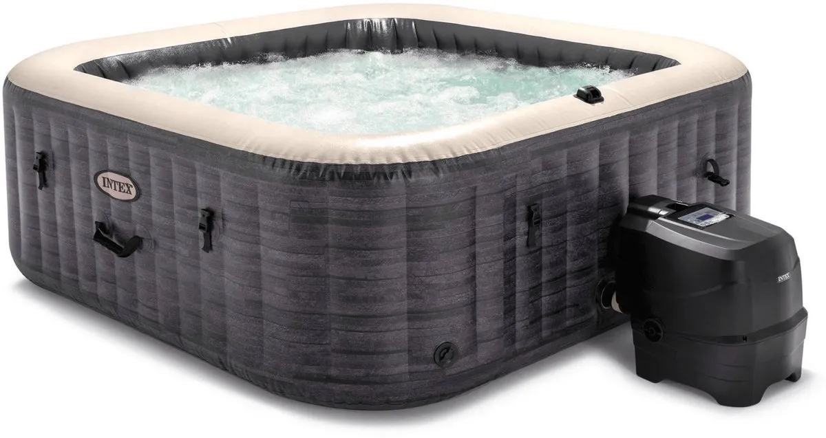 Intex PureSpa Jet & Bubble Deluxe 28452 Opblaasbare Spa - 6 Personen - 170 Jets - Zwart