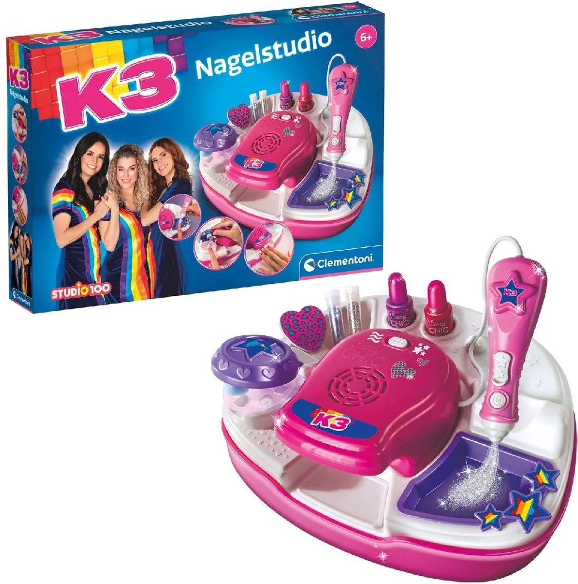 Clementoni K3 Nagelstudio Nail Art Set - Multi Kleur