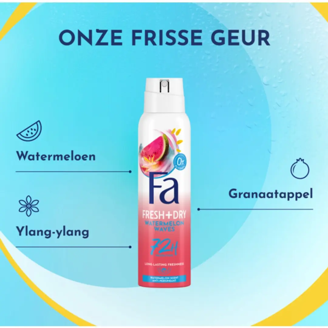Fa Deodorant Spray Fiji Dream 150ml - 25 Stuks - Watermeloen/Ylang Ylang