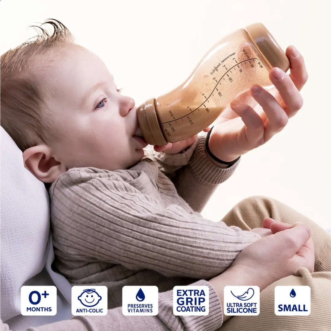 Difrax Natural S Babyfles 250ml - Roze & Bruin - 2 Stuks