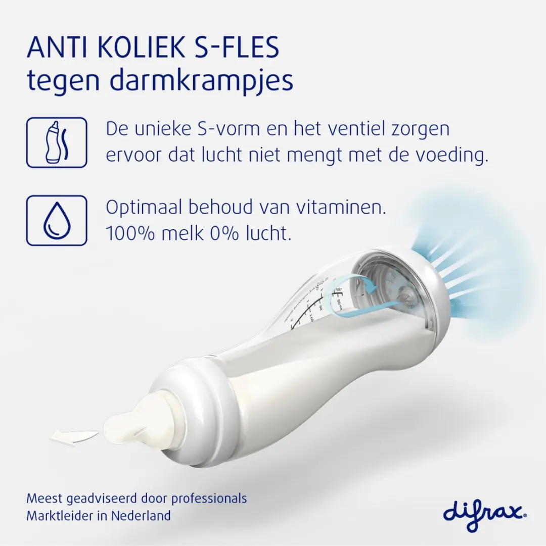 Difrax Natural S Babyfles 250ml - Roze & Bruin - 2 Stuks