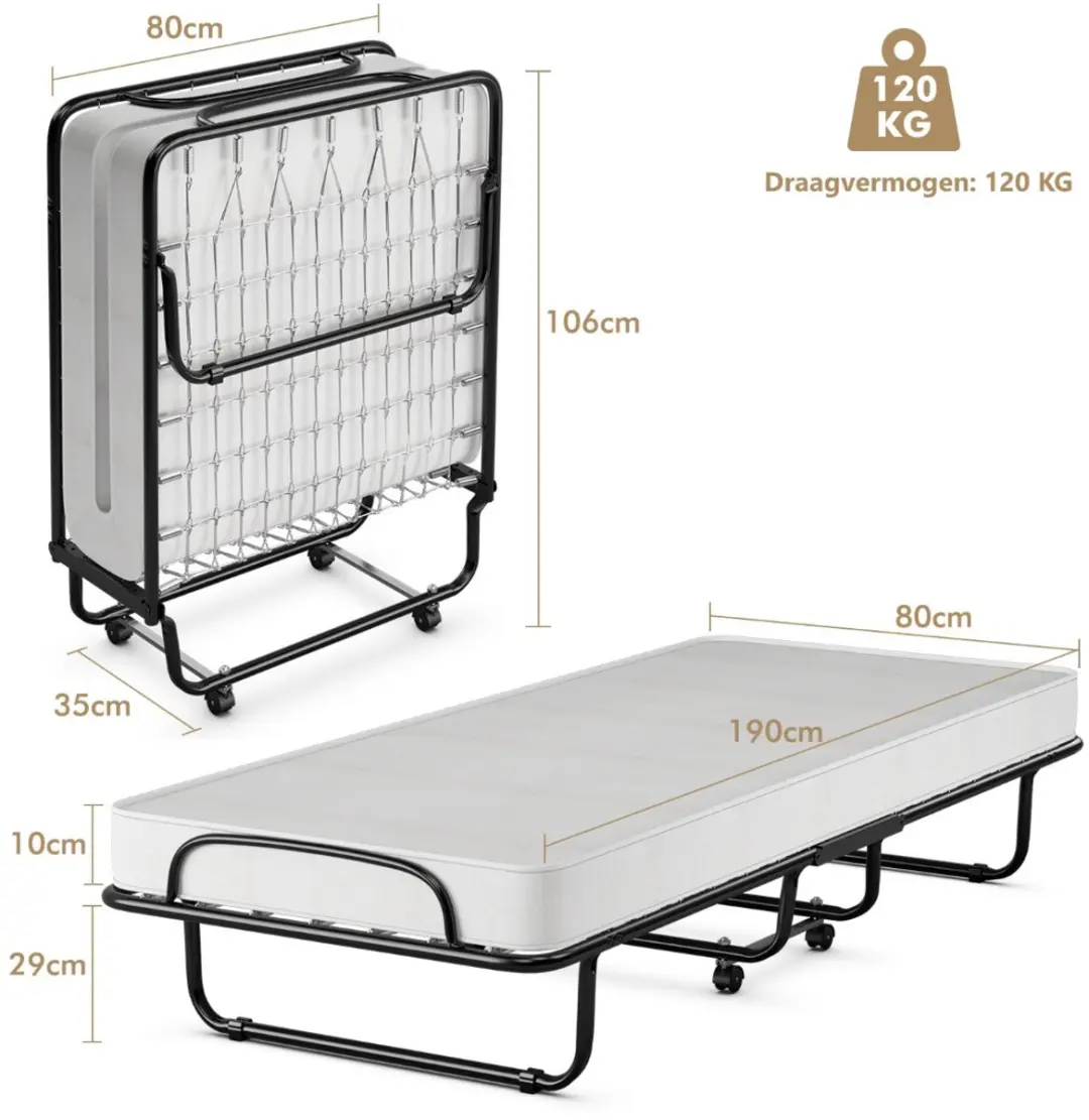Songmics Nachtkastje 3 Lades Oplaadstation - Wit/Zwart