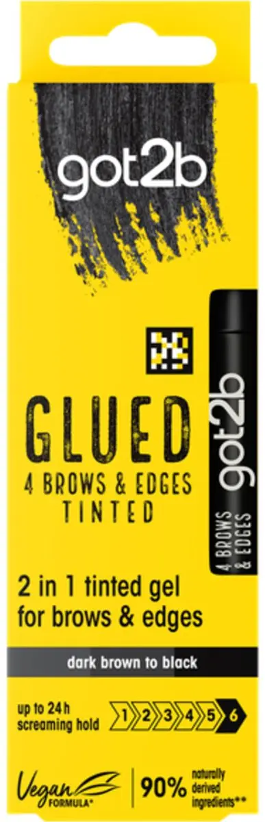 Got2B 2-in-1 Gel Brows & Edges Zwart - 16ml - 10 Stuks
